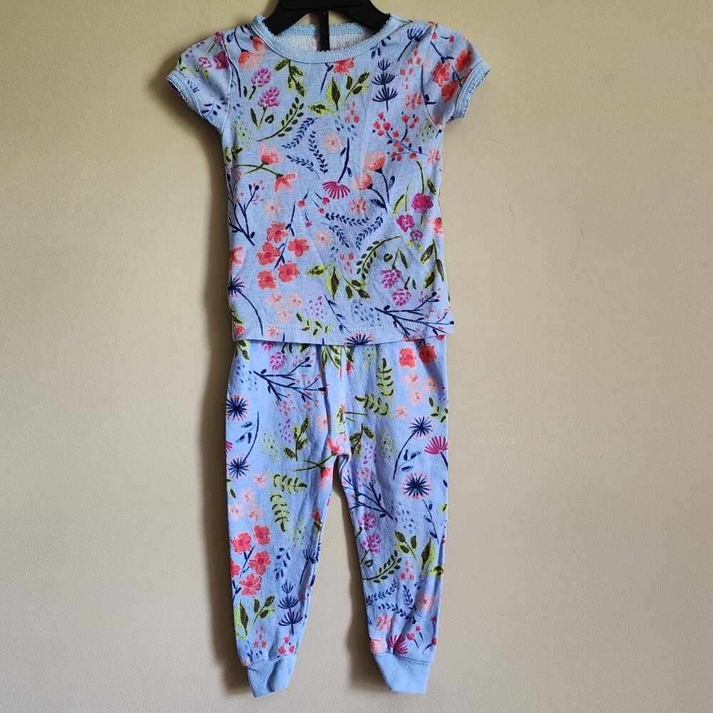 Wonder Nation Floral T-Shirt & Pant Pajama Set Size 18 Months NWOT - Picture 2 of 5